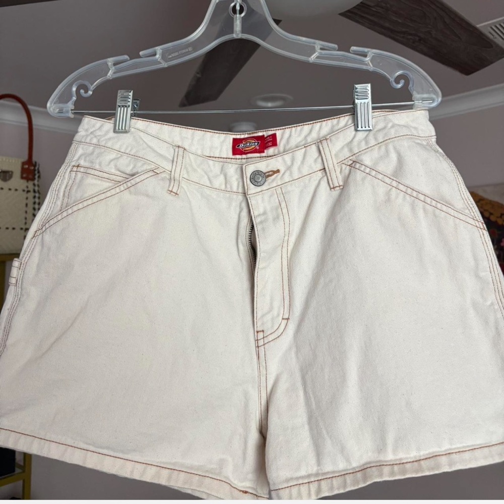 Dickies Cream Jean Shorts for Women